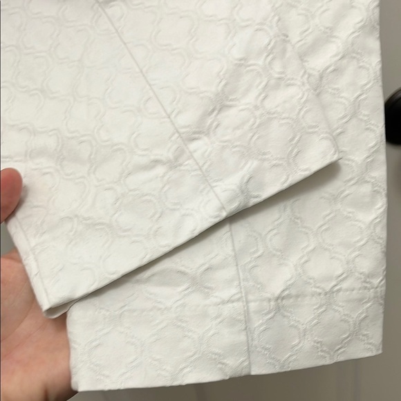 Lilly Pulitzer Crispy White Textured Cotton Blend Skinny Pants - Size 10 - Picture 14 of 14